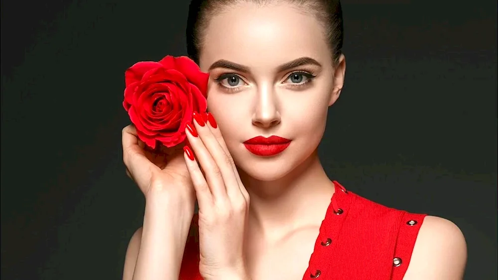 Girl with red lips