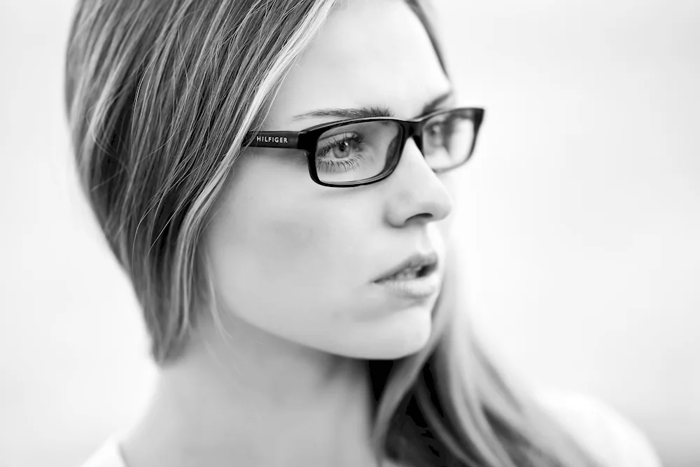 Girl wearing glasses