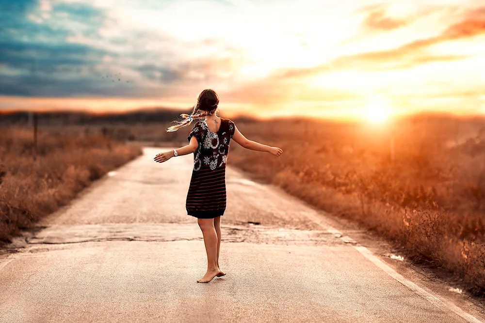 Girl on the road