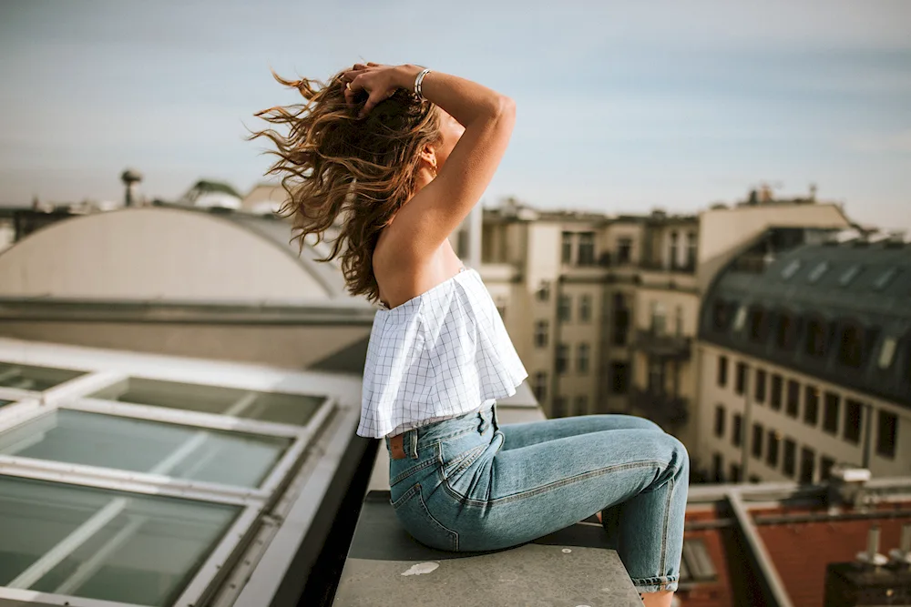 Girl on the rooftop