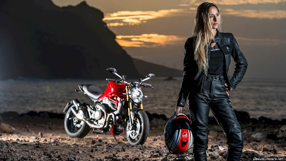 Girl on a motorbike