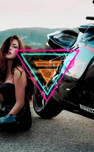 Girl on motorbike