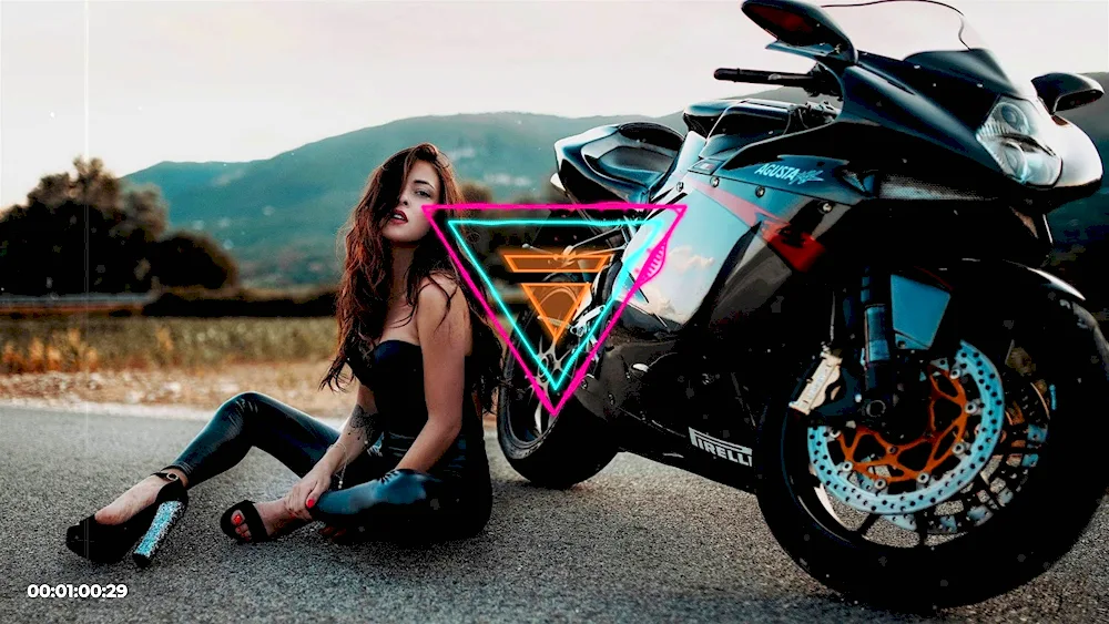 Girl on motorbike