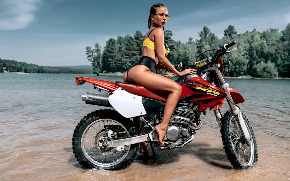 Girl on motorbike
