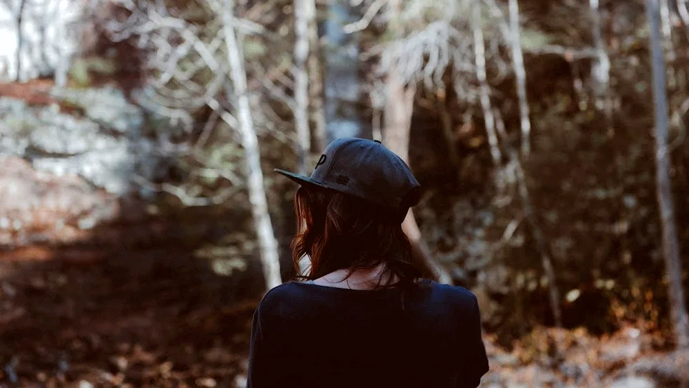 Girl in nature from back