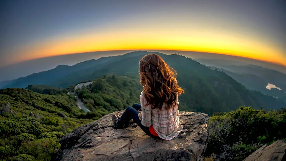 Girl on a rock