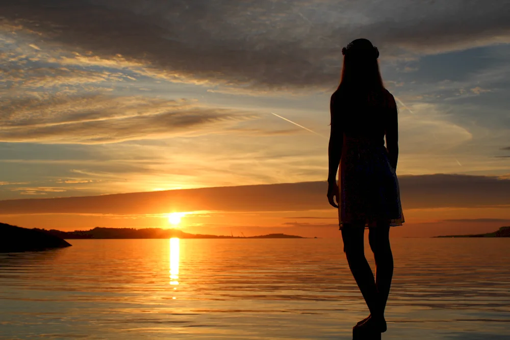 Girl at sunset