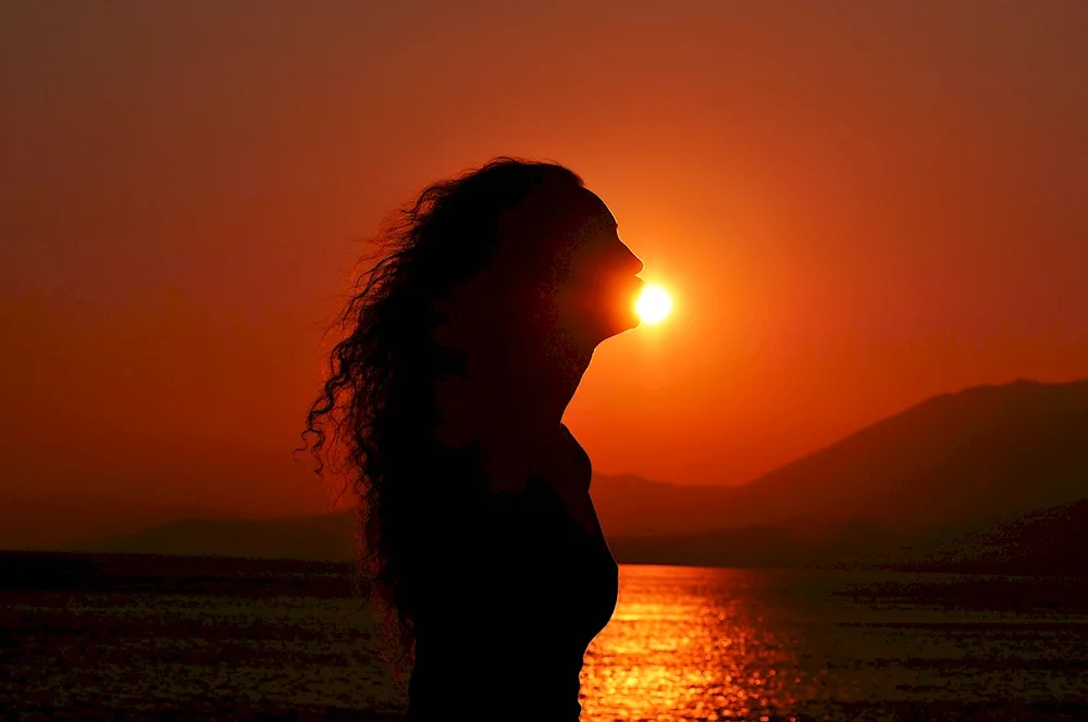 Girl at sunset