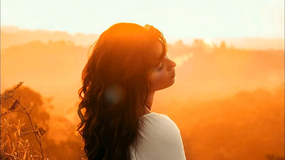 Girl at sunset