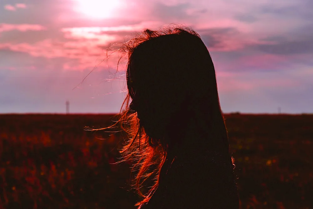 Girl at sunset