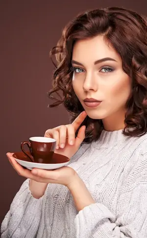 Girl drinking coffee