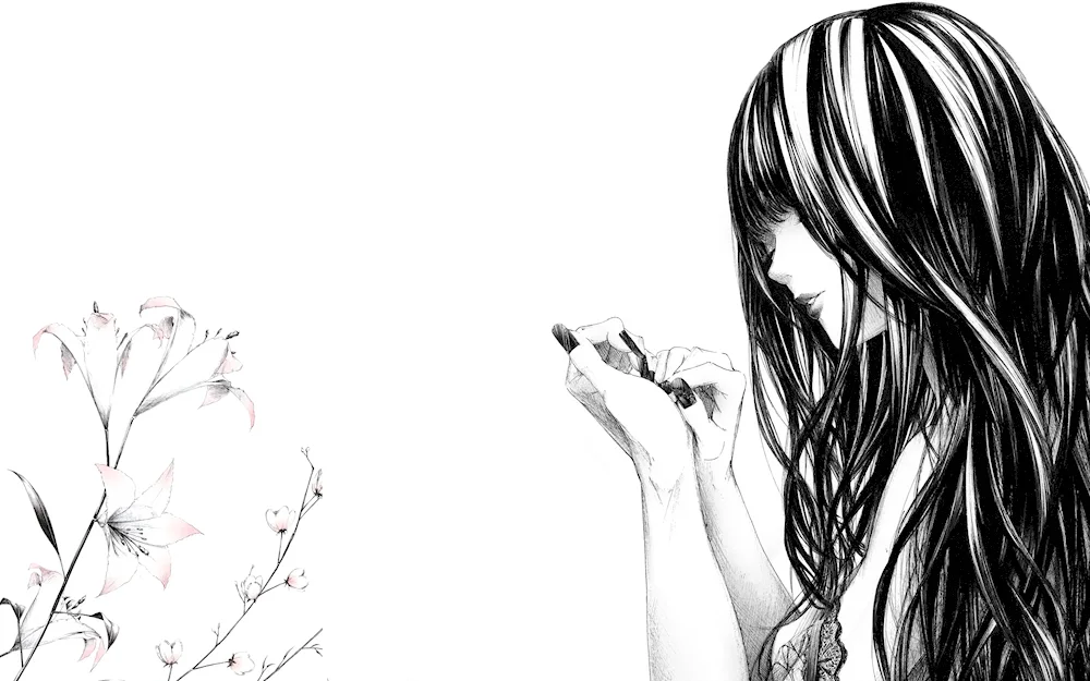Beautiful girl drawing