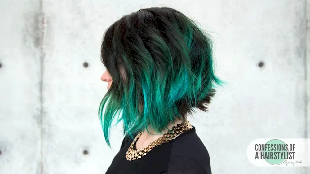 Unusual bob with bangs