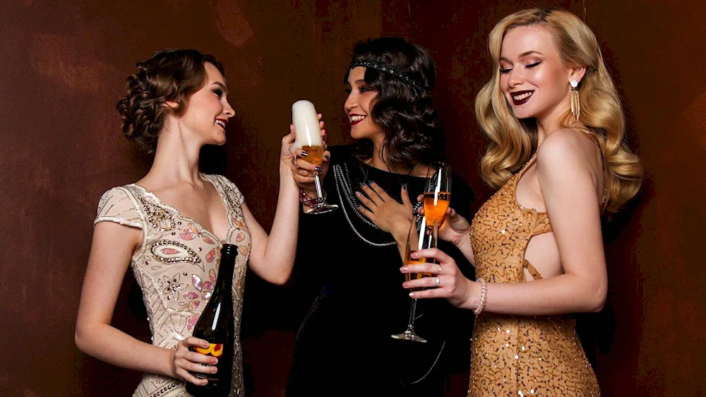 Girl with a glass of champagne