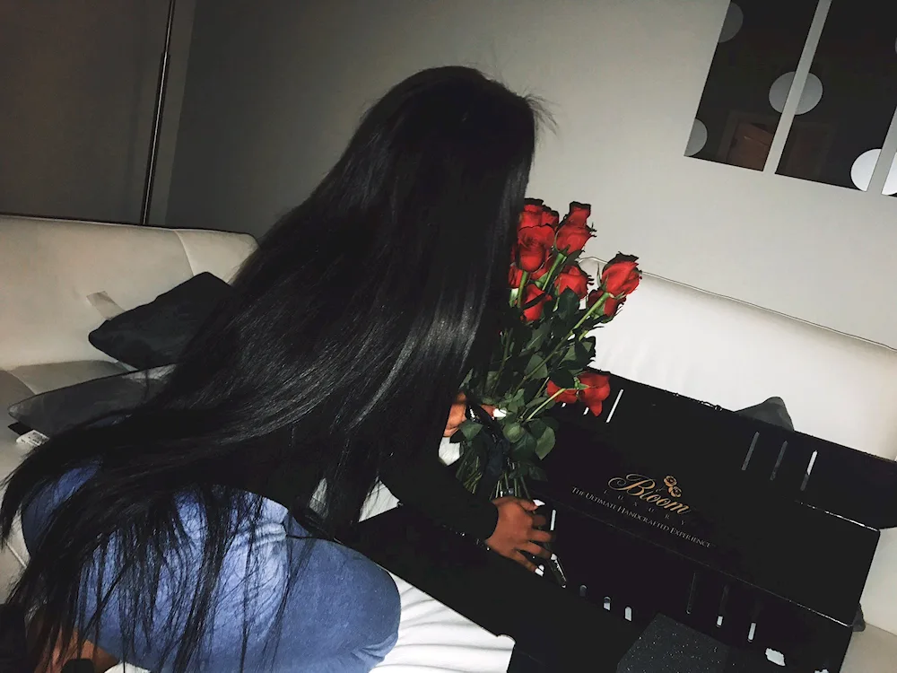 Girl with long black hair