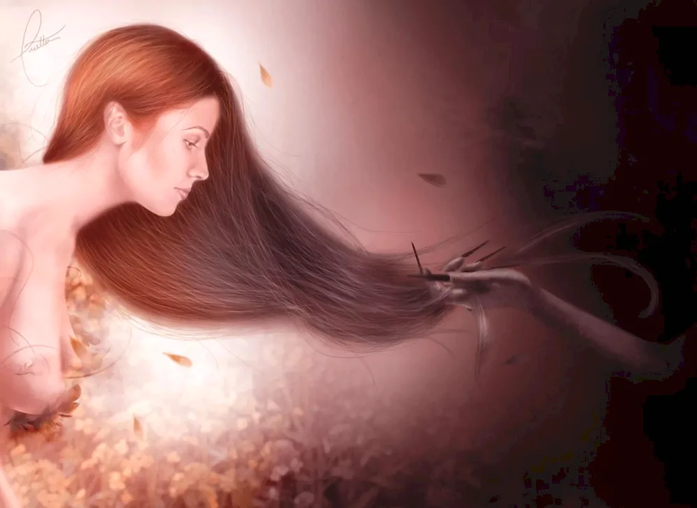 Cropped hair on the table