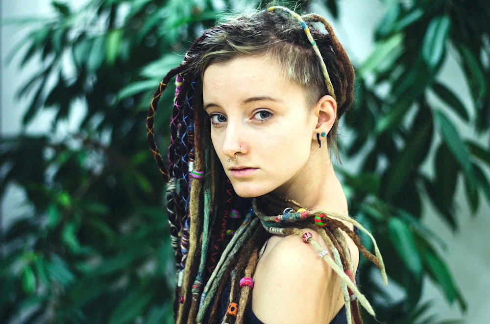 Girl with dreadlocks