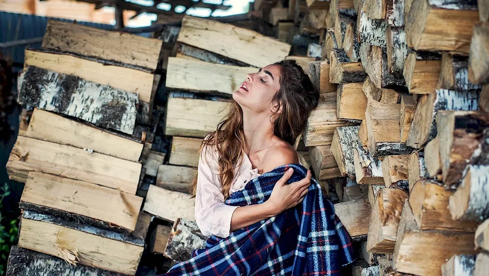 Girl with firewood