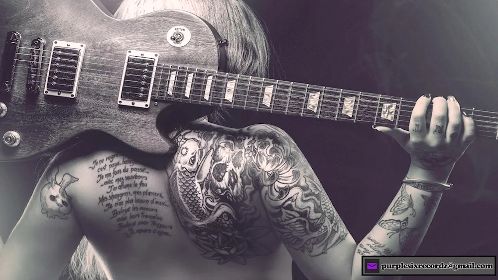 Girl with electric guitar