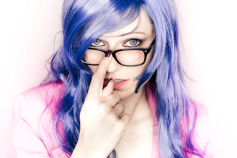 Girl with purple hair