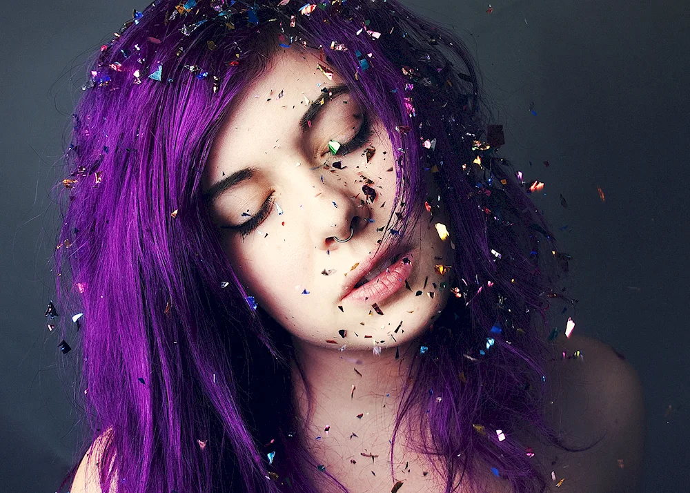 Girl with purple hair