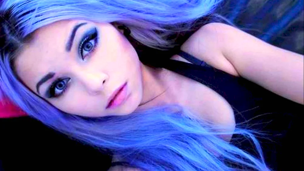 Girl with purple hair