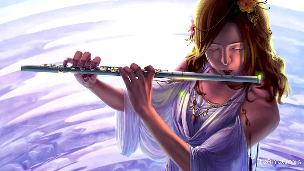 Girl with flute