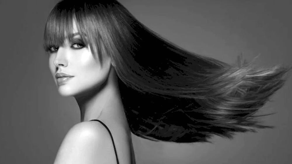 Girl with sleek hair