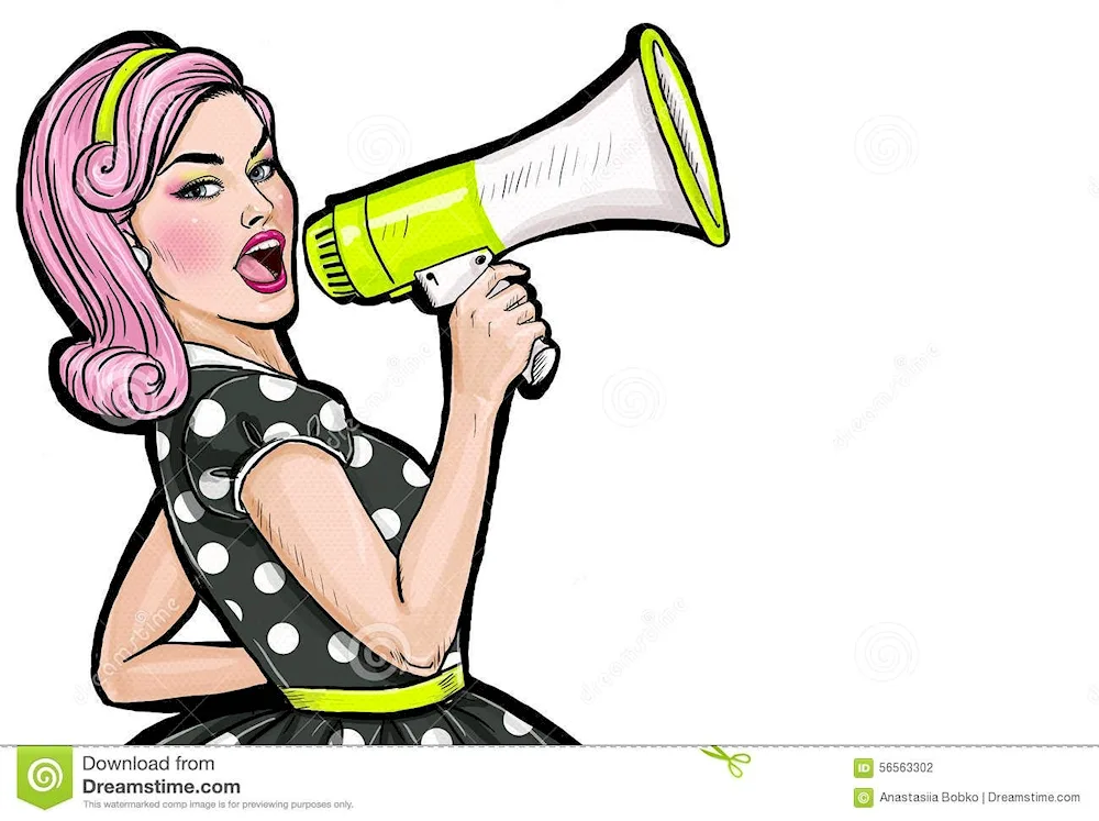 Girl with loudspeaker