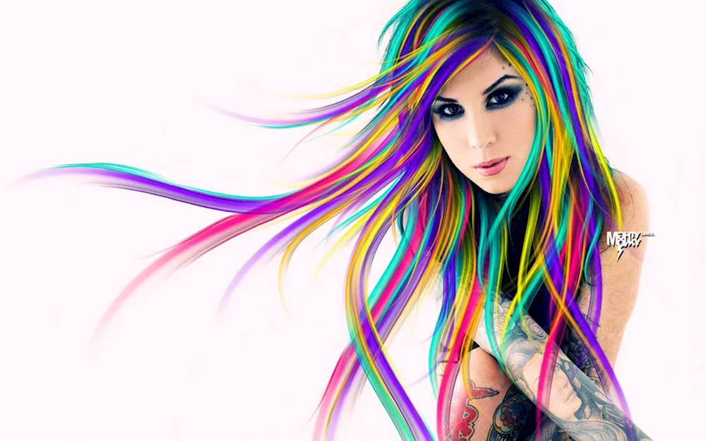 Girl with colourful hair