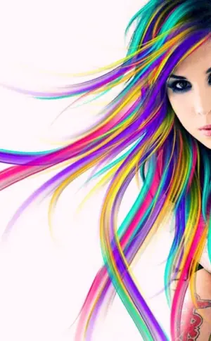 Girl with colourful hair