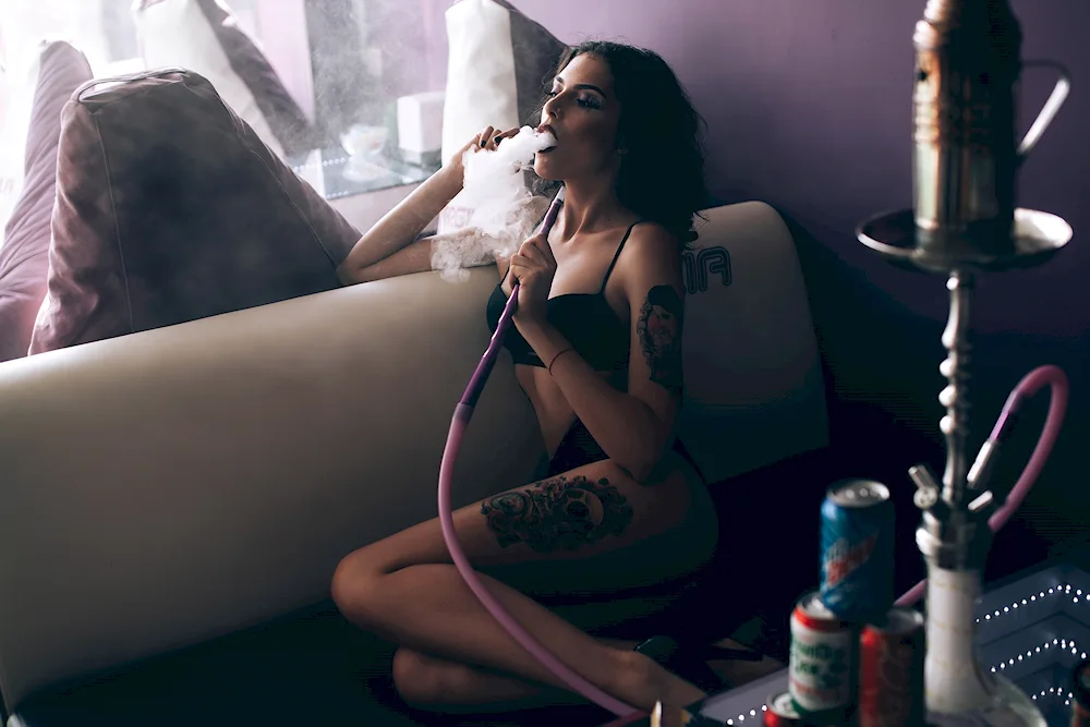 Girl with a hookah