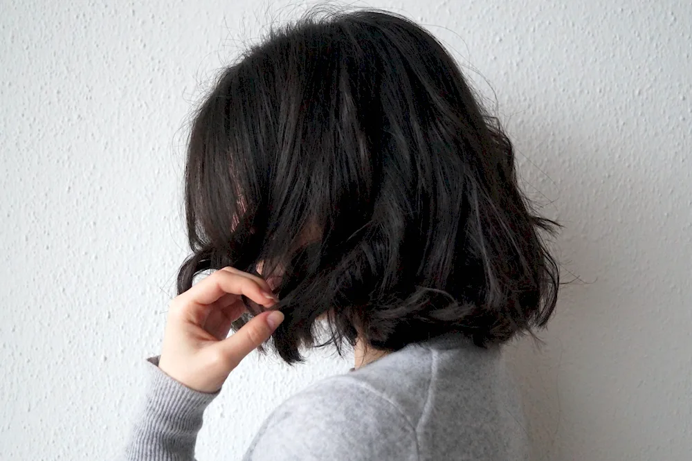 Girl with brown hair without face