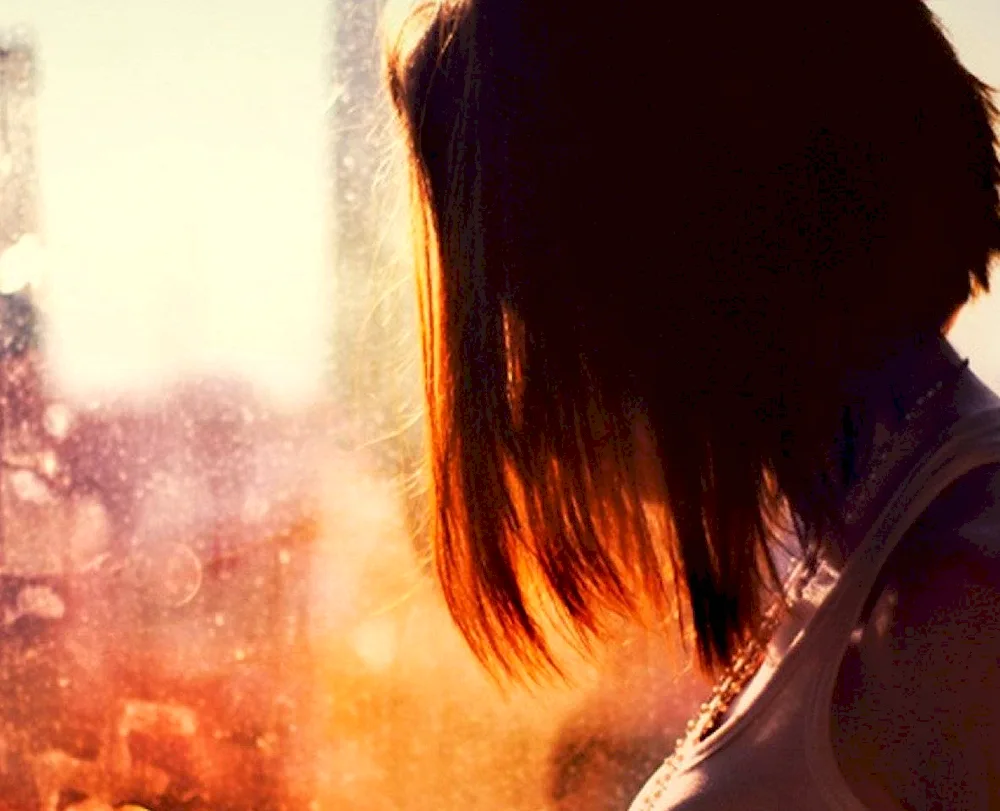 Beautiful brunette from the back