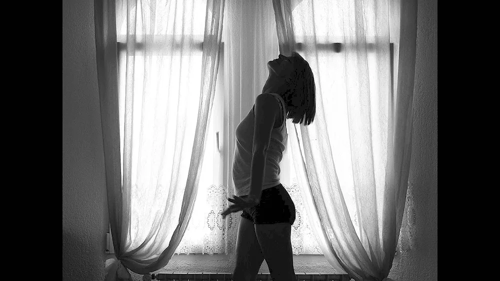 Girl in a man's shirt