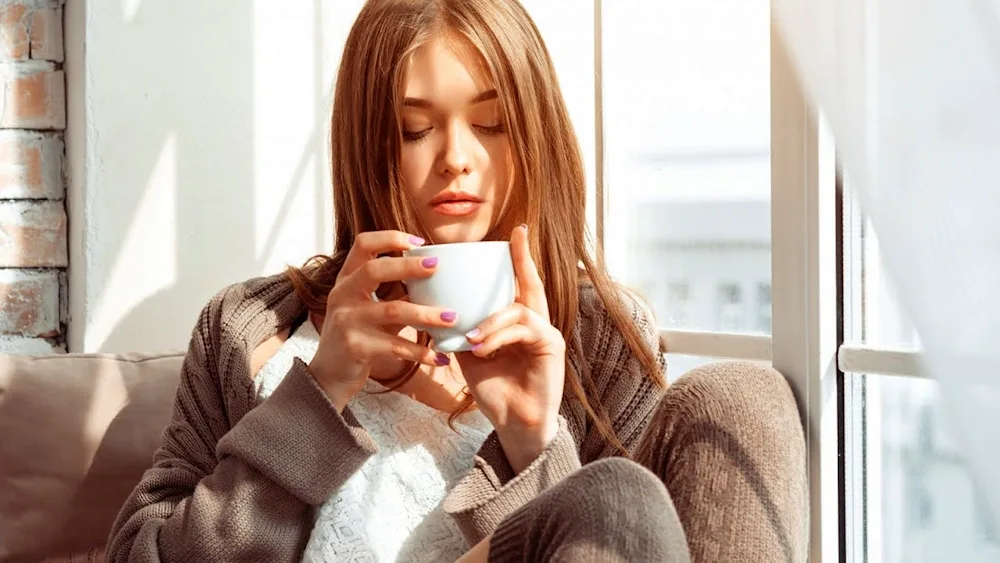 Girl with coffee