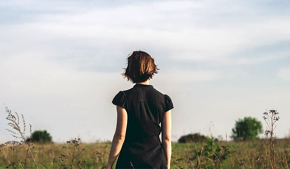 Girl with short dark hair