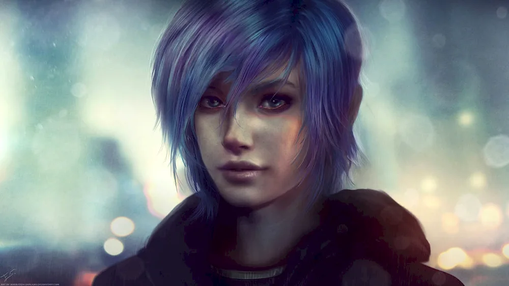 Girl with short hair fantasy