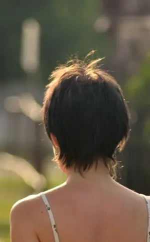Girl with short hair from the back