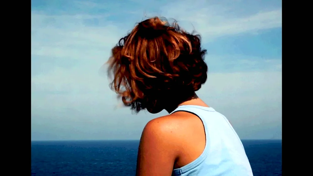 Girl with brown hair from the back