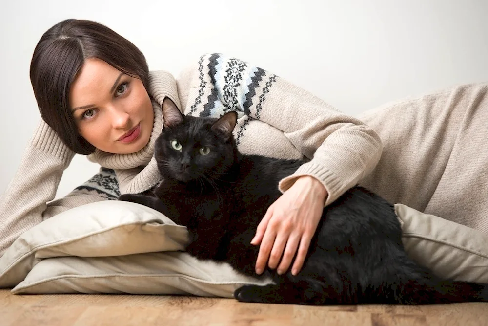 Girl with cat