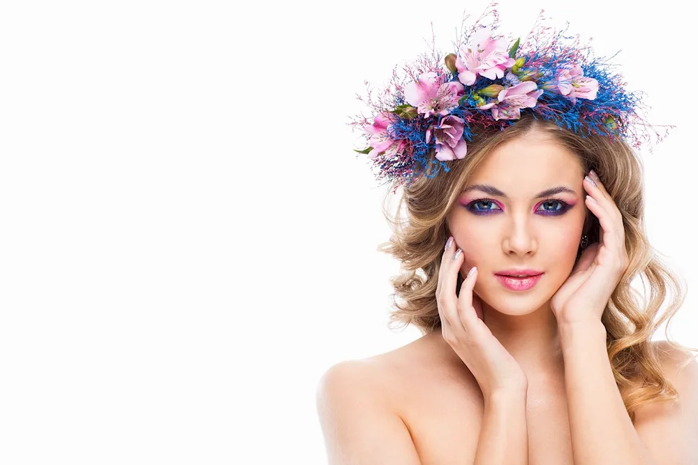 Girl with wreath on her head