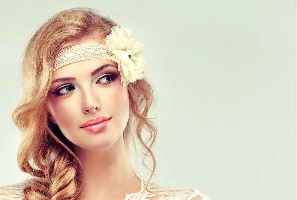 Girl with beautiful long hair with fringes