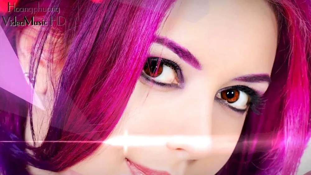 Mia Boyko with purple hair