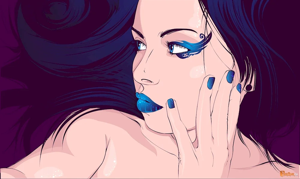 Girl with manicure