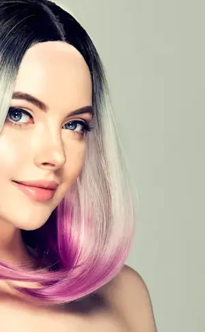Girl with coloured hair