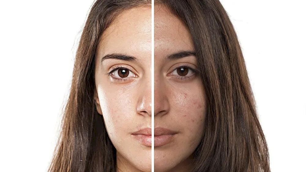 Girl with problem skin