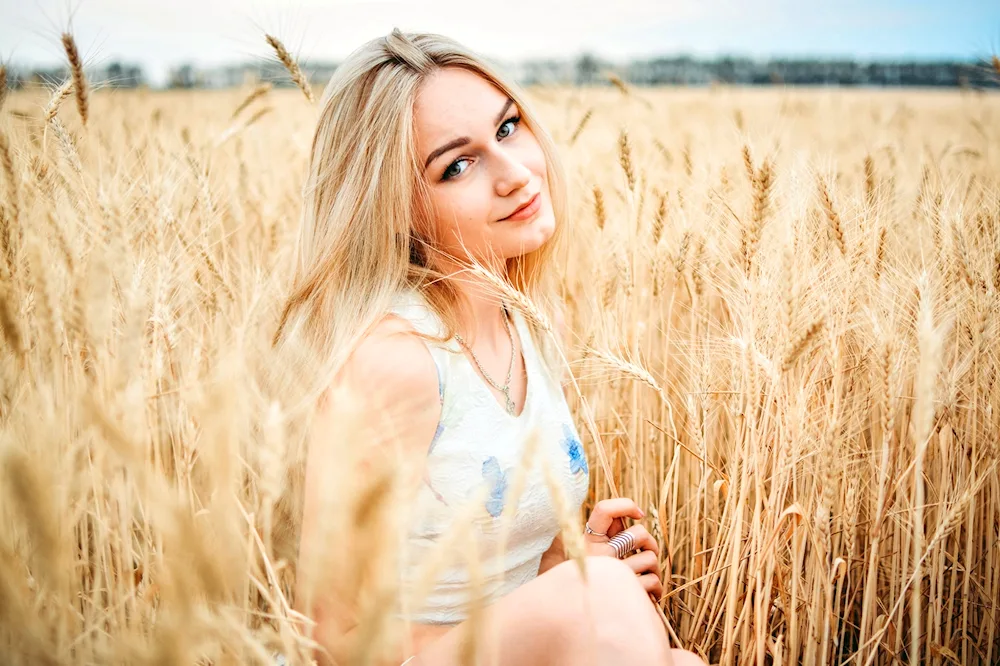 Girl with wheat hair