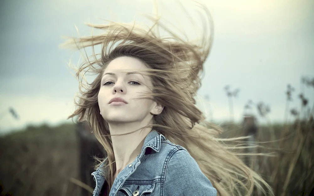 Girl with wavy hair