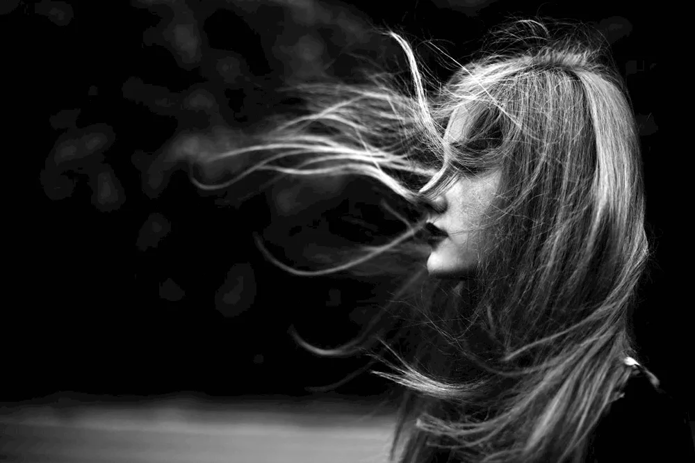 Girl with waving hair